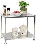 EYEPOWER shelfr 2 Niveles Estantería Metálica - 61x36x50 Acero Inoxidable - 60kg Estante de Almacenaje Metal