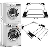 Marco intermedio para lavadora, marco de conexión para lavadora, secadora universal, conexión para todas las marcas con tamaño ajustable (43-68 cm)
