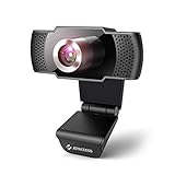 Webcam con microfono para pc, Web cámara 1080p Full HD con micrófono reducción de Ruido, Vista Gran Angular de 105º para Streaming, conferencias en Zoom, Youtube, Skype, Compatible con Windows, Mac