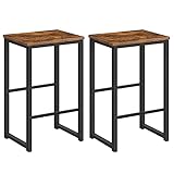 HOOBRO Taburete de Bar, Juego de Dos Taburetes de Bar, Taburetes de Cocina con Reposapiés de Diferente Altura, Estructura Metálica, Cantos Suaves, para Cocina, Comedor, Sala de Estar EBF34BY01