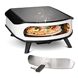 Cozze® Horno de Pizza 17' con Piedra Giratoria y Puerta | Horno de Gas para Exteriores | Cocción Rápida en 2 Minutos | Termómetro Integrado | Quemadores en Forma de U