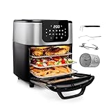 Princess Freidora sin Aceite y Horno de Aire Caliente con Cesta Giratoria – 11 litros – Multifunción – Accesorios Incluidos – 10 Programas – Pantalla Digital Táctil – 1800 W – 182075