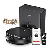 ILIFE V9 Pro Robot Aspiradora y Mopa, Robot Aspirador Autovaciante, 3000Pa Fuerte Succión, Gyro Navigation, App/Alexa/Control Remoto, Funciona con WiFi 2.4G, Ideal para suelos duros, negro