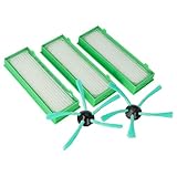 vhbw Kit de mantenimiento de 5 uds. compatible con Vorwerk kobold VR-300, VR300, VR-200, VR200 robot aspirador - filtro Hepa, cepillos laterales