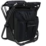 Silla de Mochila, Taburete Plegable Portatil,Taburete de Camping Portátil 3 En 1 con Refrigerador Bolsa de Picnic, Tela Oxford de PVC 600d,Adecuado para Pesca,Camping, Senderismo,Viajes - 52x36x5cm