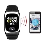 Tracmi Reloj B6 con botón de Llamada de Emergencia SOS – Localización GPS – Detección de Caídas – Pulsómetro – Cuidado de Mayores/Demencia/vulnerables – Tarjeta SIM incluida - Necesita suscripción