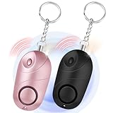 flintronic Alarma Personal de Emergencia 140dB, 2PCS Alarma Seguridad Autodefensa con Luz Estroboscópica, Alarma Personal para Mujeres para Turno Nocturno para Mujeres, Niños,Ancianos, Turno Nocturno