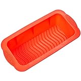 Amazon Basics Molde de silicona rectangular, Rojo, 25 x 12 x 7,5 cm