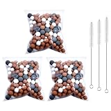 Juego de 3 paquetes de recambio de perlas minerales, cabezal de ducha, piedra de filtro para cabezal de ducha, piedras minerales para eliminar el cloro y la limpieza del agua de la ducha con 3