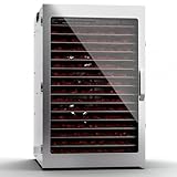 Klarstein Deshidratador de Alimentos, Deshidratadora de Frutas y Verduras 2000W, 20 Rejillas, Temp. 24h., Deshidratadora de Alimentos para Comida Liofilizada, Liofilizadora Táctil