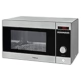 Teka Independiente MWE 230 G - Microondas 23 Litros con Grill, 5 Niveles y Potencia 800W/1000W, Color Acero y Cristal Negro