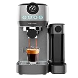 Cecotec Cafetera Semiautomática Power Espresso 20 Steel Pro Latte. 1350 W, Thermoblock, ForceAroma de 20bars, depósito Full-Milk, Instant Capuccino, Bandeja Calienta Tazas, Brazo Doble