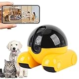 Bewinner Cámara Robot sobre Ruedas, Cámara de Mascota Móvil de 4MP, Cámaras Móviles de Casa Inalámbrica con Control Remoto de Aplicaciones Móviles, Lente Doble, Conversación de 2 Vías