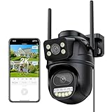 Reobiux 2K Camara Vigilancia WiFi Exterior, 6MP Cámara IP Vigilancia Domicilio con Doble Lente, Visión Nocturna Color, Seguimiento Automático, Audio Bidireccional, Grabación Continua 24/7, IP66