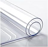 SSFMSF JXFS Protector De Mesa Material Impermeable Transparente,Protector PVC para Mesas Cocina,Impermeable Resistente Al Desgaste Resistente Al Calor,Apto para Cocina JardíN