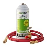 ENVASE GAS ECOLOGICO REFRIGERANTE GASICA V2 226gr ALTERNATIVO R22/R407C/R410A CON VALVULA Y MANGUERA INCLUIDA