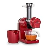 Exprimidor Klarstein Bella Elegance 200 W, exprimidor con 400 ml, sin BPA, soporte antideslizante, tiempo máximo de funcionamiento continuo: aprox. 20 minutos, fácil limpieza, rojo