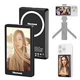 Newmowa Negro Pantalla magnética para Selfie Vlog,grabación inalámbrica 1080P, fotocamera posteriore del telefono per Selfie Vlog TikTok LiveStream,Compatible con iPhone(grabación con Cable 4K 30fps)