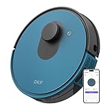 OKP L1 Robot Aspirador, 3800pa Inteligente de Navegación Láser Mini Aspirador, WiFi App Alexa Potente Automatico Robot Aspirador para Mascotas Pelos