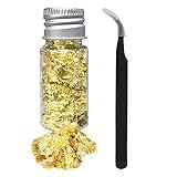 PLABBDPL Copos de lámina de oro Papel de lámina decorativa multifuncional Papel de lámina de oro Decoración de cocina Mousse Pastel Hornear Pastelería Artesanía Decoración con una pieza de pinzas
