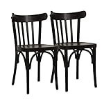 METRO Professional Silla de Comedor Bistro, Conjunto de 2 Sillas de Restaurante, Madera de Haya, Capacidad de Carga de 110 kg, Marrón Wengé
