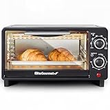Elite Gourmet ETO490 - Horno tostador para encimera de 9 l/4 rebanadas con temporizador de 30 minutos, control de temperatura ajustable, incluye charola para hornear y estante de alambre, hornear,