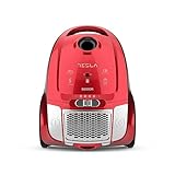 TESLA Aspirador BG200R con Bolsa, 800W, Depósito 2L, Filtro HEPA Lavable, Radio de Trabajo de 8m, Rojo