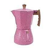 Uanratg Cafetera italiana Moka Cafeteira Cafetera Cafetera para estufa, 300 ml, color rosa