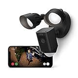 Ring cámara Plus con focos cableada (Floodlight Cam Wired Plus) | Cámara de vigilancia exterior wifi con vídeo HD, comunicación bidireccional, focos LED, sirena integrada | 30 días gratis de Ring Home