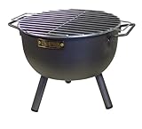 Imex El Zorro 71425.0 Barbacoa Sobremesa Redonda con Parrilla Cincada, Negro, 24 x 24 x 33 cm
