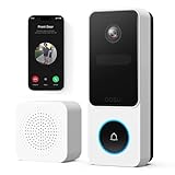 AOSU Timbre Inalámbrico con Cámara WiFi 2K, Videoportero Exterior Impermeable IP65, Detección Humana y de Paquetes PIR, Audio Bidireccional, Visión Nocturna, Compatible con Alexa (2.4G WiFi)