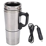 TKSE Hervidor de agua para automóvil, 12V Hervidor de viaje para automóvil Calentamiento de automóvil de acero inoxidable Hervidor eléctrico Café Té Termo Taza de calentamiento de agua (150ML a 350ML)