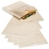 COM-FOUR® 10x Bolsas de teflón para tostadas, bolsas de tostadas antiadherentes reutilizables, bolsas de tostadas para tostadas de queso - fácil de cuidar, resistente al calor (10 piezas - Teflón)