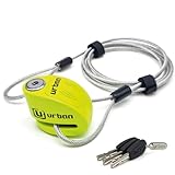 Urban UR906X5L Candado Moto Disco Alarma y Cable Extensión Seguridad 2m, 120db ON/Off, Módulo Remplazable Impermeable, Antirrobo Moto Pinza Disco Freno Universal Motos Scooters Bicicletas Patinetes