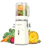 Extractor de Zumos y Verduras, Zasmira Exprimidor Lento Mejorado con Canal de Alimentación de 120 mm, Licuadoras para Zumos y Batidos, 99,6% de Pureza del Jugo, Más Fácil de Limpiar, 2 Tazas Incluidas