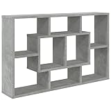 vidaXL Estantería de Pared Colgante Flotante Almacenamiento Espacio Decoración Artículos Diarios en Familia Contrachapada Gris Hormigón