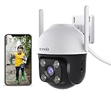 Tenda 2.5K 4MP Camara Vigilancia Exterior, Visión Nocturna a Todo Color 35M, PTZ Cámara IP WiFi con AI Detección de Humana y vehículos, Seguimiento Automático, Audio Bidireccional, ONVIF, Alexa, CH7