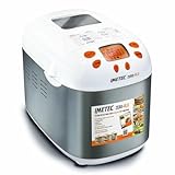 Imetec Zero-Glu Panificadora, 20 Programas Pan y Dulces, sin Gluten, Accesorios para 3 Formas diferentes de Pan, Temporizador Digital, Libro de Cocina, Capacidad 1 kg, Amasa, Fermenta y Hornea, 920W