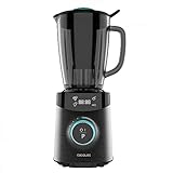 Cecotec Batidora de Vaso Power Black Titanium 2500MAX Advance. 2500W Máxima Potencia, Cuchilla de 8 Hojas con Recubrimiento de Titanio Negro, 1,8L, 10 Velocidades + Función Turbo, Filtro Licuados