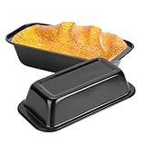 2 Uds. Molde de Pan Rectangular de Acero Al Carbono 25.4 x 6.3 x 6cm Revestimiento Antiadherente Molde para Pan y Pasteles para Cocina Casera, Hornear Pan(Negro)
