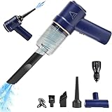 Aspirador de coche potente portatil sin cables, aspirador y soplador, Cargador de coche inluido, Filtro HEPA Lavable, 9000PA,4000mah, USB C, Soplador de aire para PC, Aspirador de coche inalámbrico.