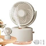 Nuytghr Ventilador de nebulización, enfriador alimentado por batería recargable, circulador de aire portátil con luz LED, 23 x 15 x 12 cm, viaje multifuncional, refrigeración compacta para el hogar,