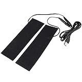 Walfront Cojines Eléctricos Calefacción Pies Calefactores 19,6 x 6 cm Negro Fibra de Carbono USB 5V 35-50 ℃