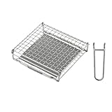 Campingmoon - Tostadora de pan plegable para camping, tostadora de gas, parrilla de barbacoa portátil de acero inoxidable 304 con tenedor de malla antiquemaduras