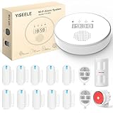 YISEELE Alarmas para casa, 5G Kit Alarma casa, 16PCS Alarma casa, Sistema de Alarma para casa con Sirena 120DB, Puertas y Ventanas, PIR, para Casa, Caravana, Garaje, Compatible con Alexa, Google