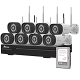 NIVIAN Kit Cámaras WiFi SuperHD con Grabador – Seguridad Inteligente para Hogar o Negocio, Visión Nocturna, Detección Humana IA, Audio Bidireccional, Fácil Instalación (16 CH - 8 Cámaras - 2 TB)