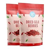 Marca Amazon - Happy Belly Bayas de goji deshidratadas, 500g, Paquete de 2