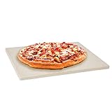 Levivo Piedra para pizza/piedra de horno de cordierita resistente al calor, apta para la barbacoa y el horno, refractaria con poros para absorber la humedad, 30 x 38 x 1,5 cm