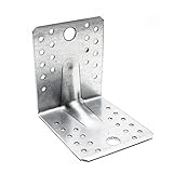 DOJA Barcelona | Angulo Union | Pack 10 | 105x105x90mm | 2,5 Grosor | Acero Galvanizado | Escuadra de Angulo Montaje y Refuerzo | Soporte Angulo Recto | Conector angular | Para Estante, Mesa, Muebles