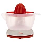 ARDES AR1J1 Exprimidor Eléctrico Orango a Presión, Exprimidor Electrónico automático 0.5l con Carrete de Cable, Pequeño Compacto Adecuado Para Exprimido de Naranja Granada Fruta Variada, Rojo Blanco
